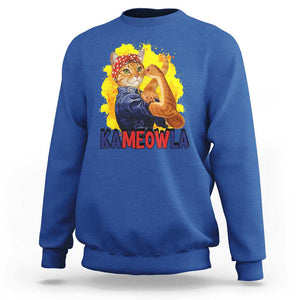 Cat Lady Kamala Sweatshirt Ka Meow La Presidential Election TS11 Royal Blue Print Your Wear