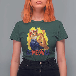 Cat Lady Kamala T Shirt For Women Ka Meow La Presidential Election TS11 Dark Forest Green Print Your Wear