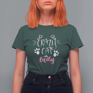 Funny Crazy Cat Lady T Shirt For Women President Kamala Cat Paw Ears TS11 Dark Forest Green Print Your Wear