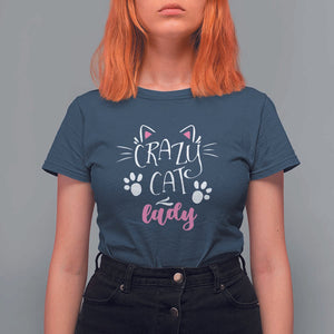 Funny Crazy Cat Lady T Shirt For Women President Kamala Cat Paw Ears TS11 Navy Print Your Wear