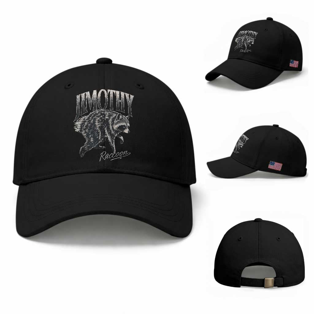 Jimothy Raccoon Baseball Cap Funny Seattle Trash Panda Wildlife TS11 Baseball Cap Universal Fit Black Print Your Wear