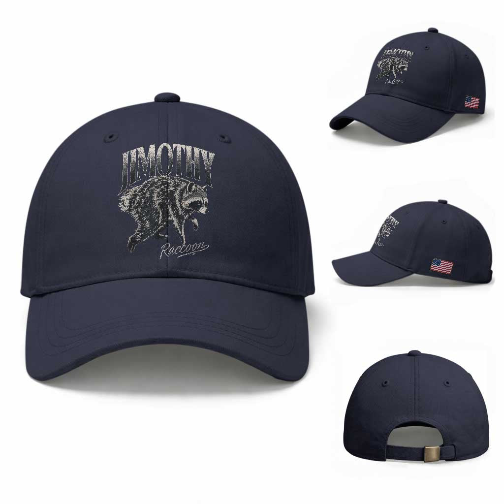 Jimothy Raccoon Baseball Cap Funny Seattle Trash Panda Wildlife TS11 Baseball Cap Universal Fit Navy Print Your Wear