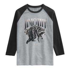 Jimothy Raccoon Raglan Shirt Funny Seattle Trash Panda Wildlife TS11 Heather Gray Black Print Your Wear