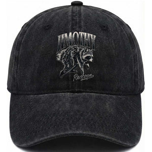 Jimothy Raccoon Washed Cotton Baseball Cap Funny Seattle Trash Panda Wildlife TS11 Print Your Wear