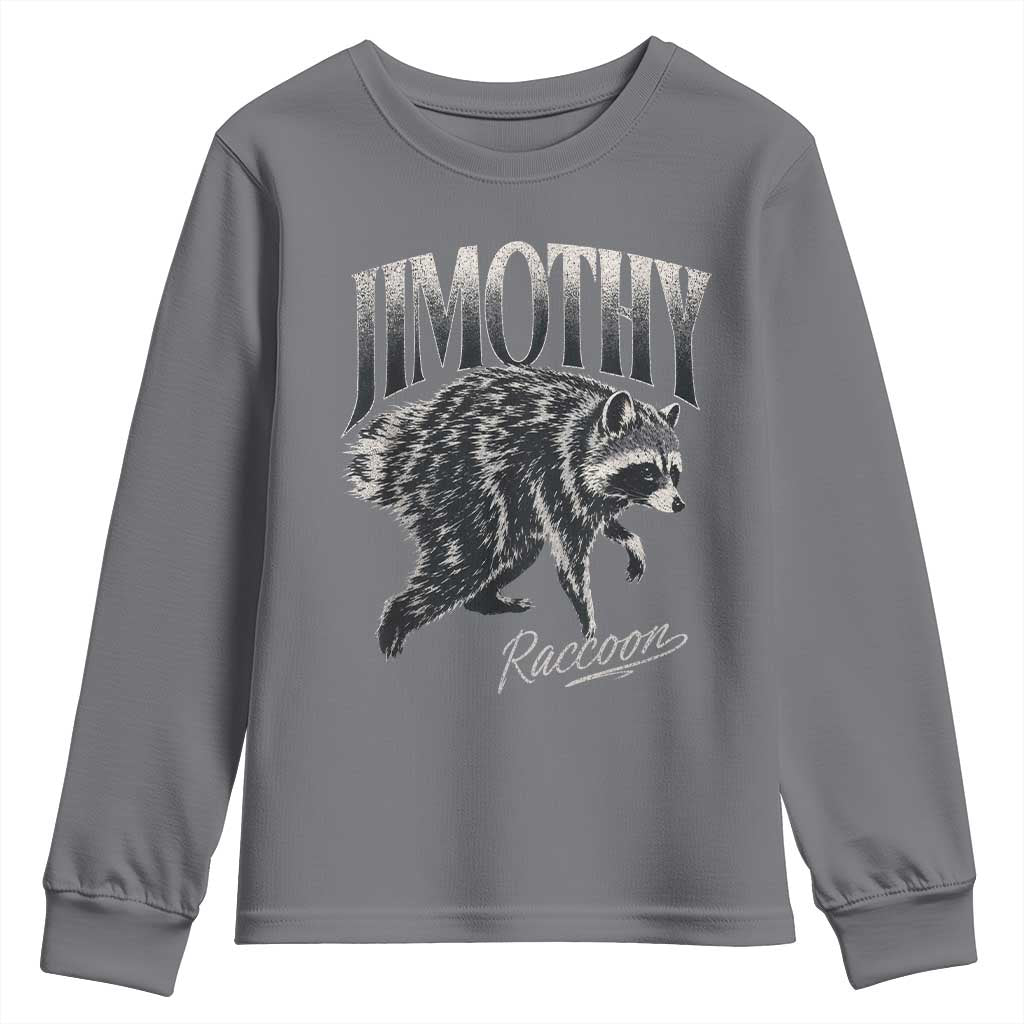 Jimothy Raccoon Youth Sweatshirt Funny Seattle Trash Panda Wildlife TS11 Charcoal Print Your Wear