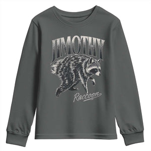 Jimothy Raccoon Youth Sweatshirt Funny Seattle Trash Panda Wildlife TS11 Dark Heather Print Your Wear