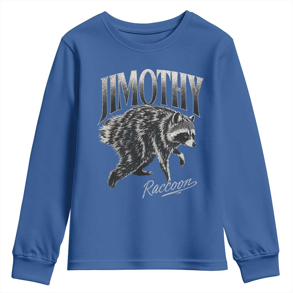 Jimothy Raccoon Youth Sweatshirt Funny Seattle Trash Panda Wildlife TS11 Royal Blue Print Your Wear