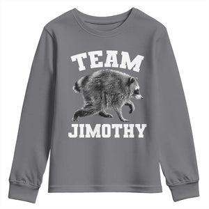 Team Jimothy Raccoon Youth Sweatshirt Funny Seattle Trash Panda Lover TS11 Charcoal Print Your Wear
