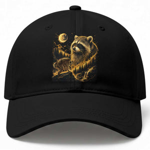 Jimothy Raccoon Howling at The Moon Parody 90s Retro Baseball Cap TS11 Print Your Wear