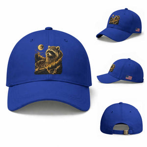 Jimothy Raccoon Howling at The Moon Parody 90s Retro Baseball Cap TS11 Baseball Cap Universal Fit Royal Blue Print Your Wear