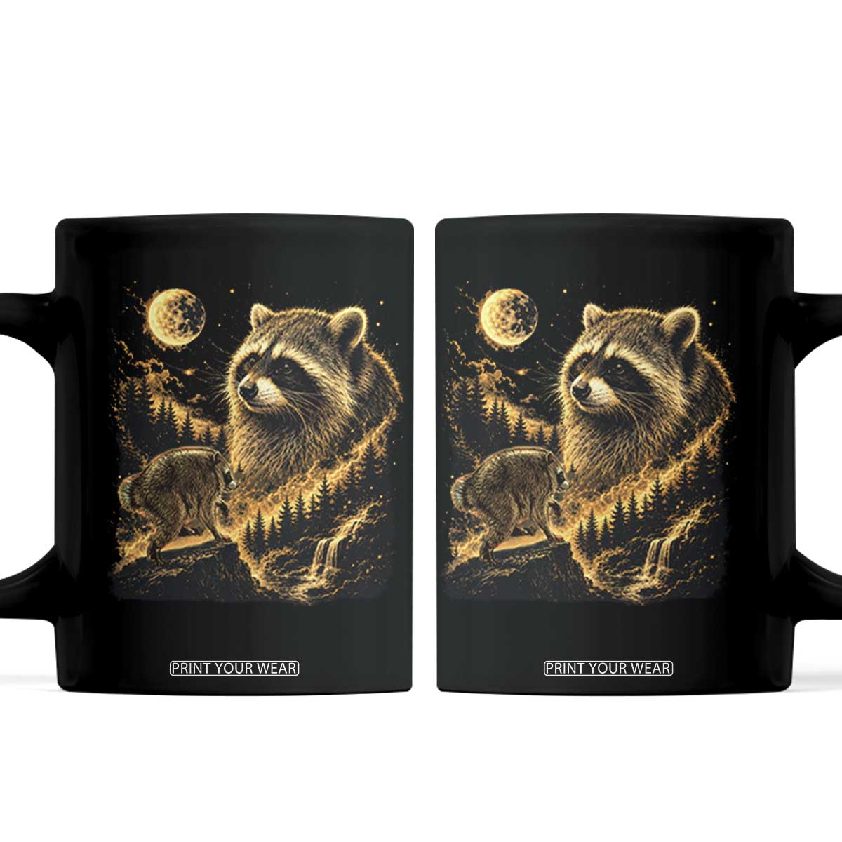 Jimothy Raccoon Howling at The Moon Parody 90s Retro Coffee Mug TS11 Black Print Your Wear
