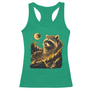 Jimothy Raccoon Howling at The Moon Parody 90s Retro Racerback Tank Top TS11 Irish Green Print Your Wear