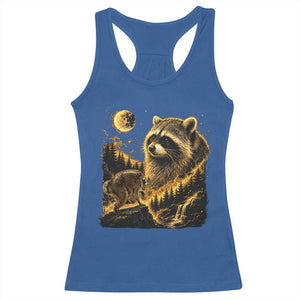 Jimothy Raccoon Howling at The Moon Parody 90s Retro Racerback Tank Top TS11 Royal Blue Print Your Wear