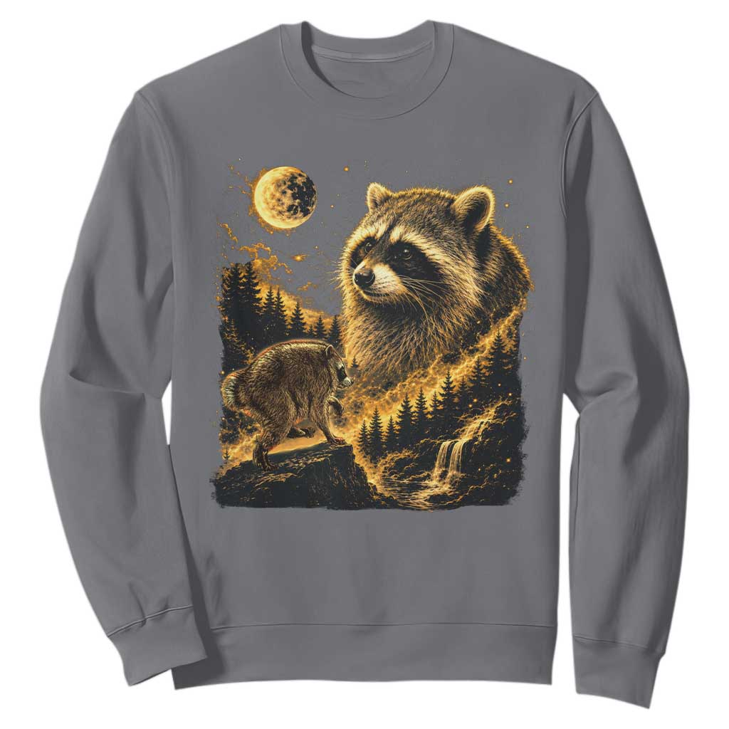 Jimothy Raccoon Howling at The Moon Parody 90s Retro Sweatshirt TS11 Charcoal Print Your Wear