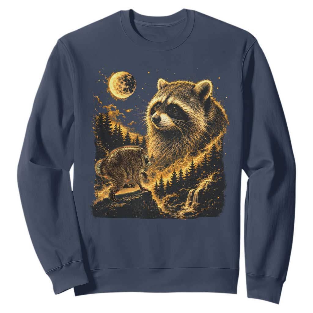 Jimothy Raccoon Howling at The Moon Parody 90s Retro Sweatshirt TS11 Navy Print Your Wear