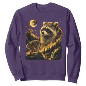 Jimothy Raccoon Howling at The Moon Parody 90s Retro Sweatshirt TS11 Purple Print Your Wear