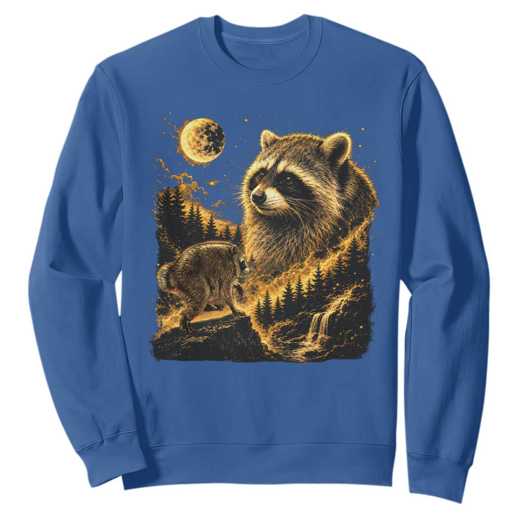 Jimothy Raccoon Howling at The Moon Parody 90s Retro Sweatshirt TS11 Royal Blue Print Your Wear