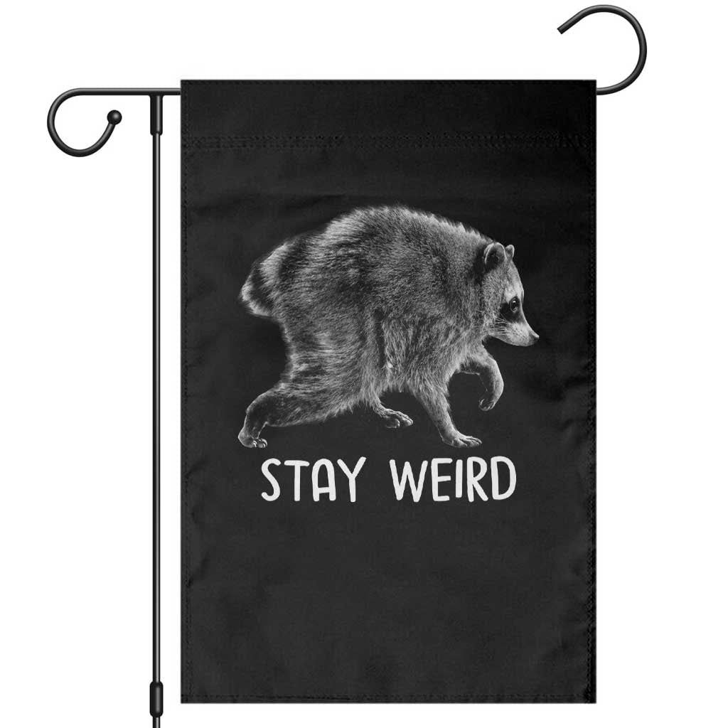 Jimothy the Raccoon Funny Stay Weird Garden Flag Seattle Short Spine Trash Panda TS11 Black Print Your Wear