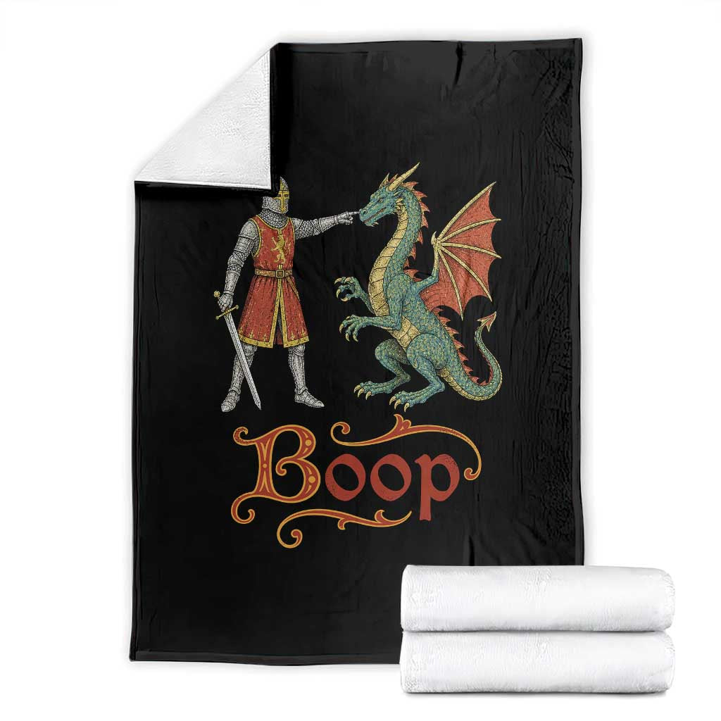 Boop Medieval Knight Dragon Throw Blanket Funny Ren Faire Dark Fantasy TS11 Black Print Your Wear