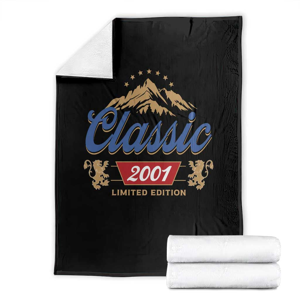 25th Birthday Beer Classic 2001 Limited Edition Throw Blanket Funny Gifts for 25 Year Olds TS11 Black Print Your Wear