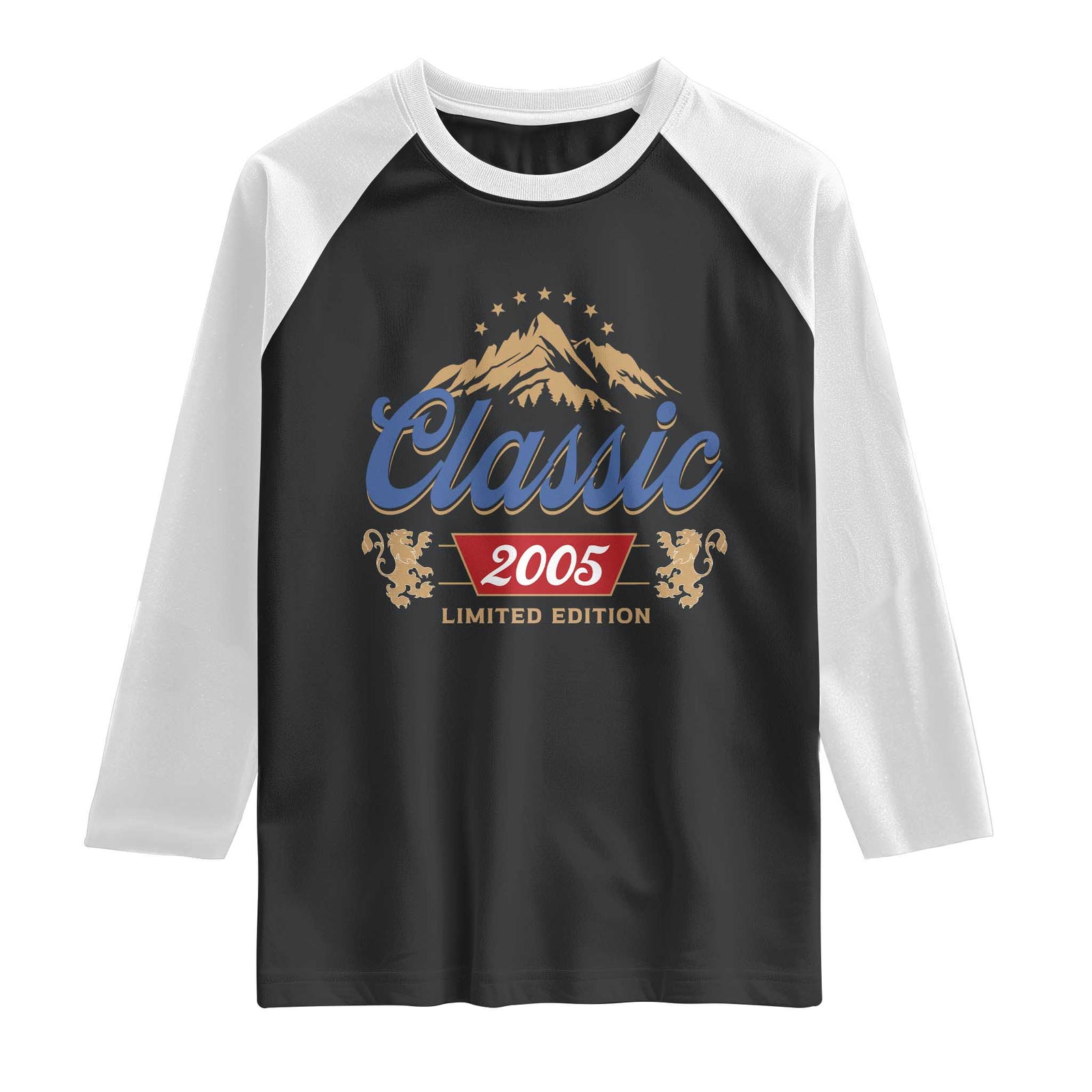 21st Birthday Beer Classic 2005 Limited Edition Raglan Shirt Funny Gifts for 21 Year Olds TS11 Black White Print Your Wear