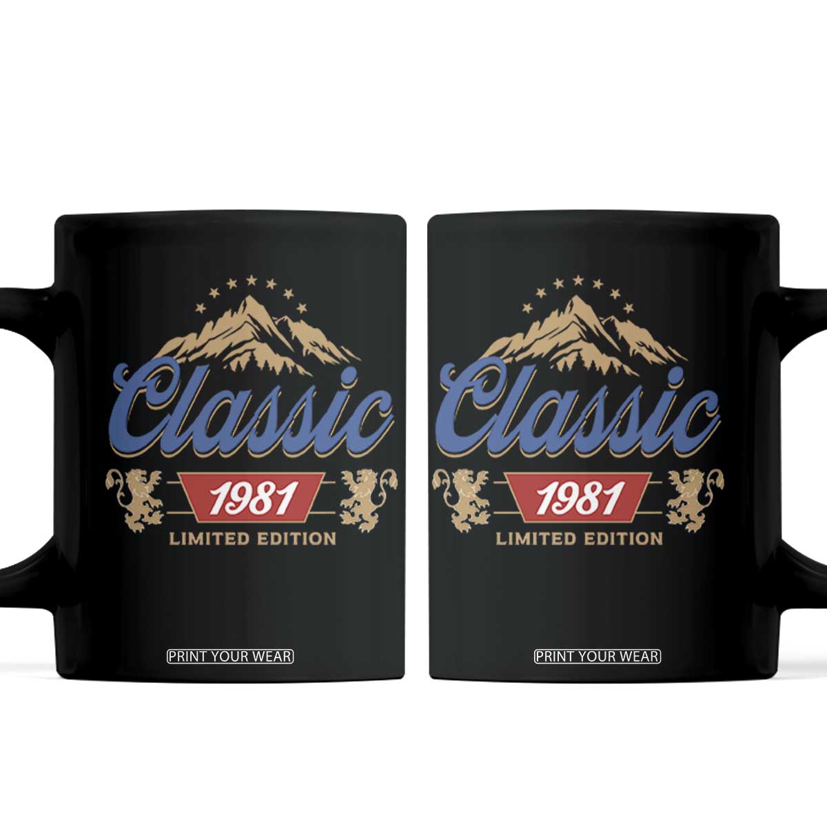 45th Birthday Beer Classic 1981 Limited Edition Coffee Mug Funny Gifts for 45 Year Olds TS11 Black Print Your Wear