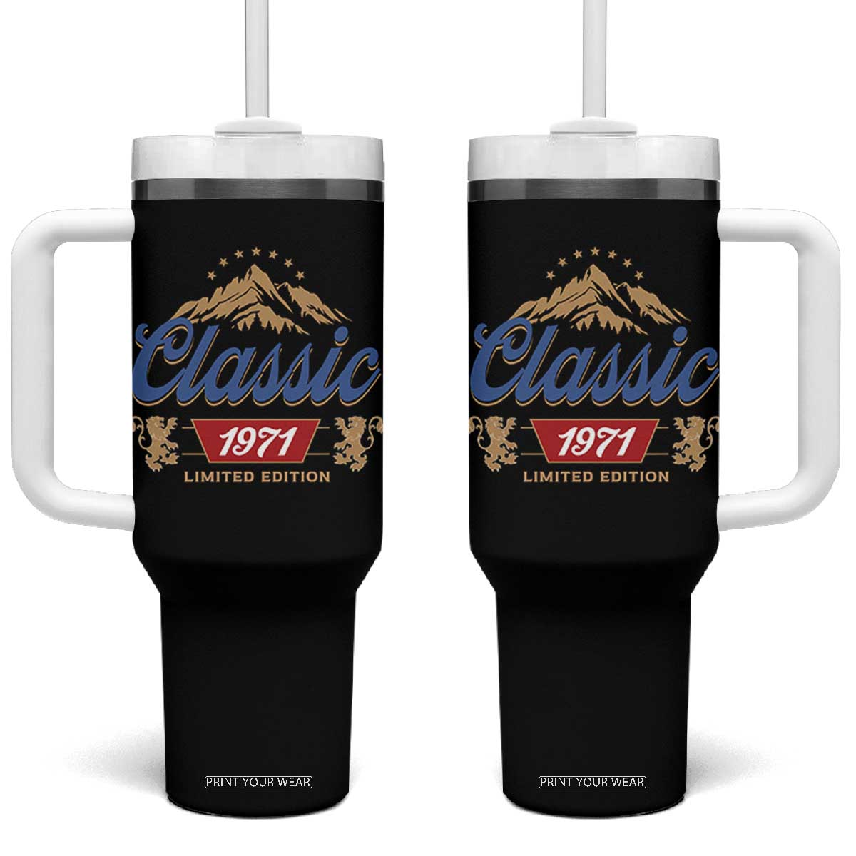 55th Birthday Beer Classic 1971 Limited Edition Tumbler With Handle Funny Gifts for 55 Year Olds TS11 One Size: 40 oz Black Print Your Wear
