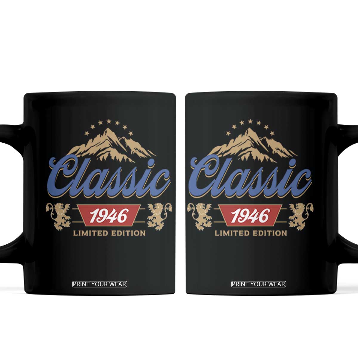80th Birthday Beer Classic 1946 Limited Edition Coffee Mug Funny Gifts for 80 Year Olds TS11 Black Print Your Wear