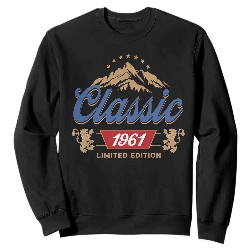 65th Birthday Beer Classic 1961 Limited Edition Sweatshirt Funny Gifts for 65 Year Olds TS11 Black Print Your Wear