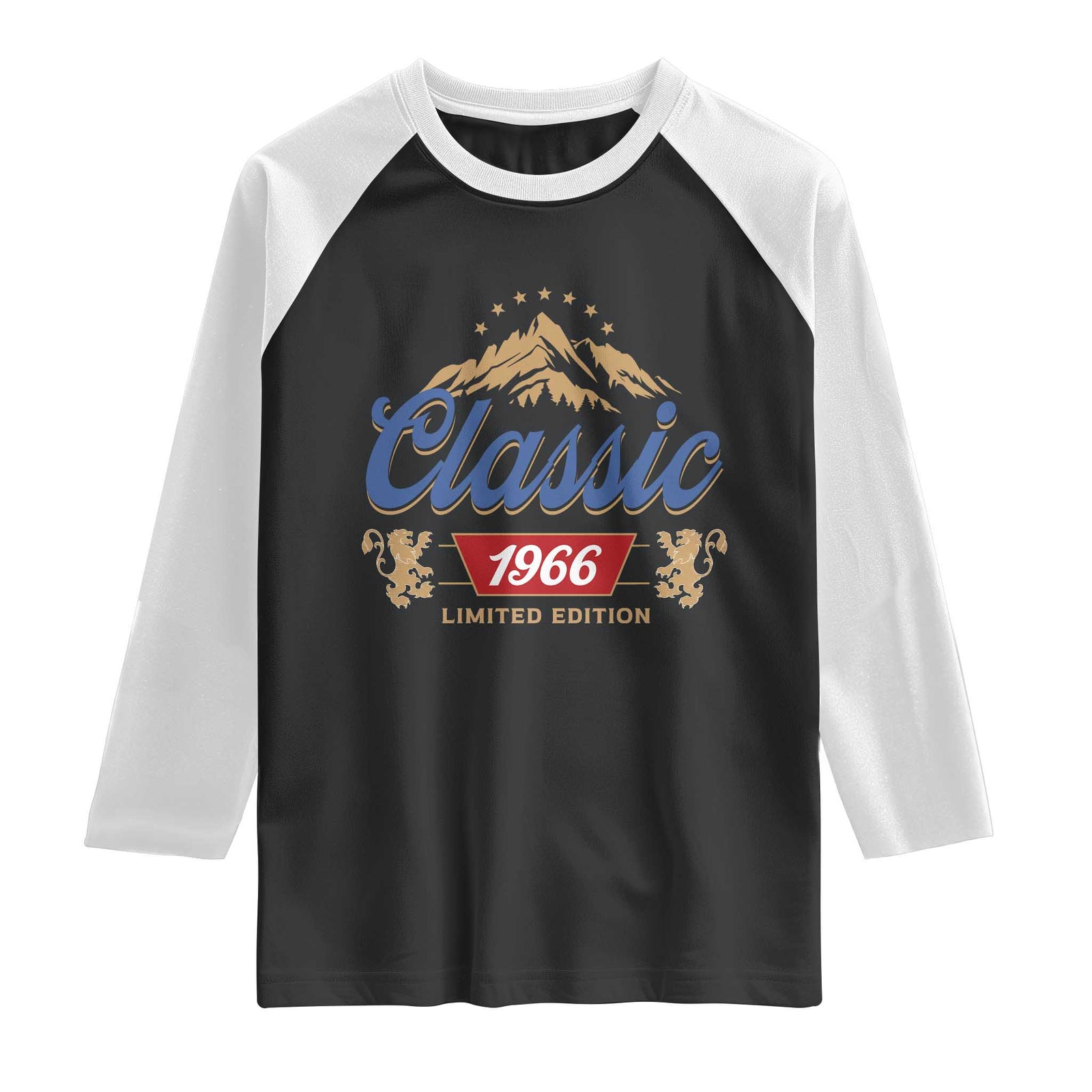 60th Birthday Beer Classic 1966 Limited Edition Raglan Shirt Funny Gifts for 60 Year Olds TS11 Black White Print Your Wear