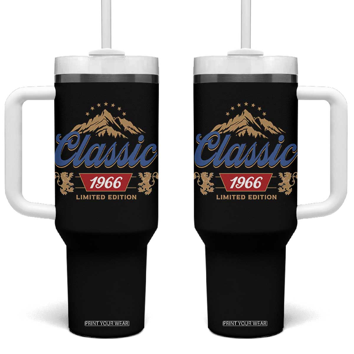 60th Birthday Beer Classic 1966 Limited Edition Tumbler With Handle Funny Gifts for 60 Year Olds TS11 One Size: 40 oz Black Print Your Wear