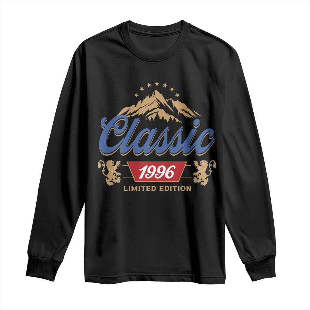 30th Birthday Beer Classic 1996 Limited Edition Long Sleeve Shirt Funny Gifts for 30 Year Olds TS11 Black Print Your Wear