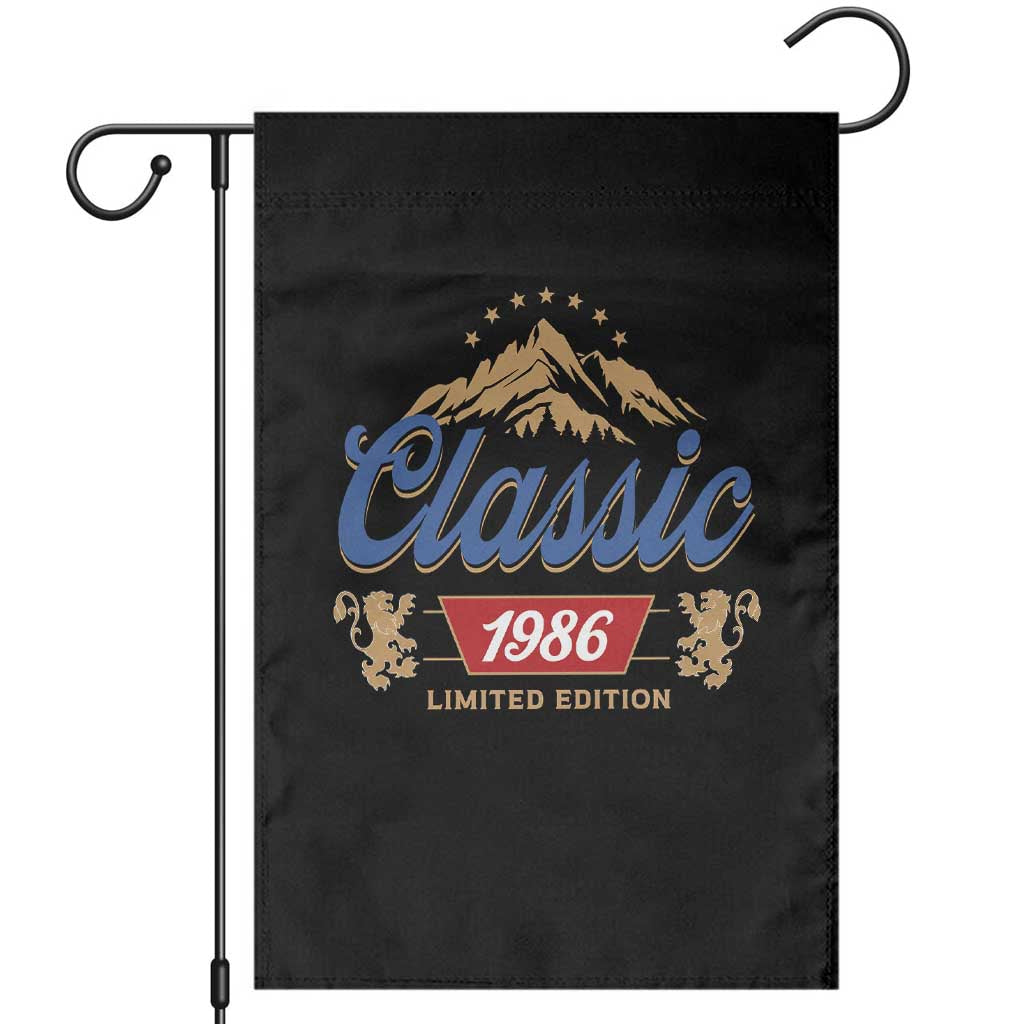 40th Birthday Beer Classic 1986 Limited Edition Garden Flag Funny Gifts for 40 Year Olds TS11 Black Print Your Wear