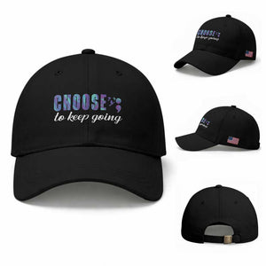 Suicide Prevention Awareness Baseball Cap Choose To Keep Going Semicolon Birds TS11 Baseball Cap Universal Fit Black Print Your Wear