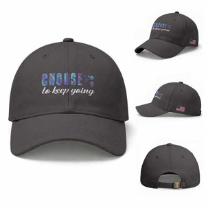 Suicide Prevention Awareness Baseball Cap Choose To Keep Going Semicolon Birds TS11 Baseball Cap Universal Fit Dark Gray Print Your Wear