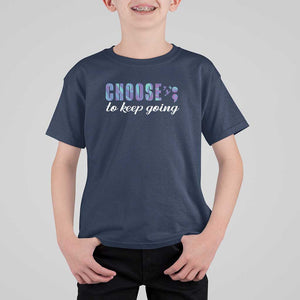 Suicide Prevention Awareness T Shirt For Kid Choose To Keep Going Semicolon Birds TS11 Navy Print Your Wear