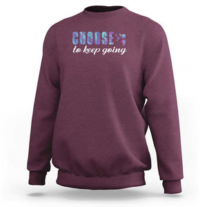 Suicide Prevention Awareness Sweatshirt Choose To Keep Going Semicolon Birds TS11 Maroon Print Your Wear