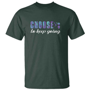 Suicide Prevention Awareness T Shirt Choose To Keep Going Semicolon Birds TS11 Dark Forest Green Print Your Wear