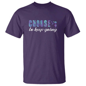 Suicide Prevention Awareness T Shirt Choose To Keep Going Semicolon Birds TS11 Purple Print Your Wear