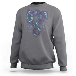 Suicide Prevention Awareness Sweatshirt Choose Life Love Heart Semicolon Butterfly TS11 Charcoal Print Your Wear