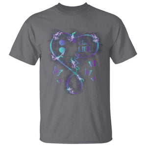 Suicide Prevention Awareness T Shirt Choose Life Love Heart Semicolon Butterfly TS11 Charcoal Print Your Wear