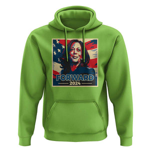 Harris Supporter Hoodie Forward 2024 American Election USA Flag TS11 Lime Print Your Wear