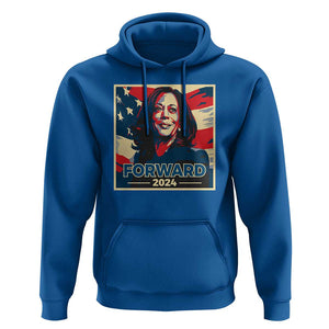 Harris Supporter Hoodie Forward 2024 American Election USA Flag TS11 Royal Blue Print Your Wear