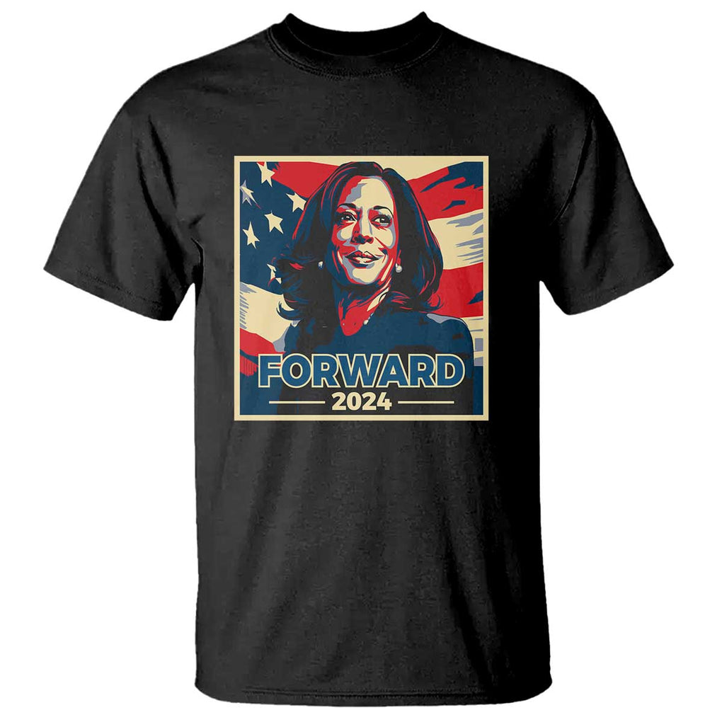 Harris Supporter T Shirt Forward 2024 American Election USA Flag TS11 Black Print Your Wear