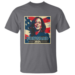 Harris Supporter T Shirt Forward 2024 American Election USA Flag TS11 Charcoal Print Your Wear