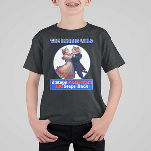 The Harris Walz T Shirt For Kid 2 Steps Forward No Steps Back Cat Dancing TS11 Black Print Your Wear