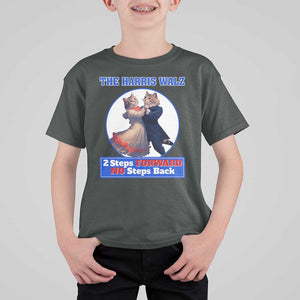 The Harris Walz T Shirt For Kid 2 Steps Forward No Steps Back Cat Dancing TS11 Dark Heather Print Your Wear