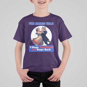 The Harris Walz T Shirt For Kid 2 Steps Forward No Steps Back Cat Dancing TS11 Purple Print Your Wear