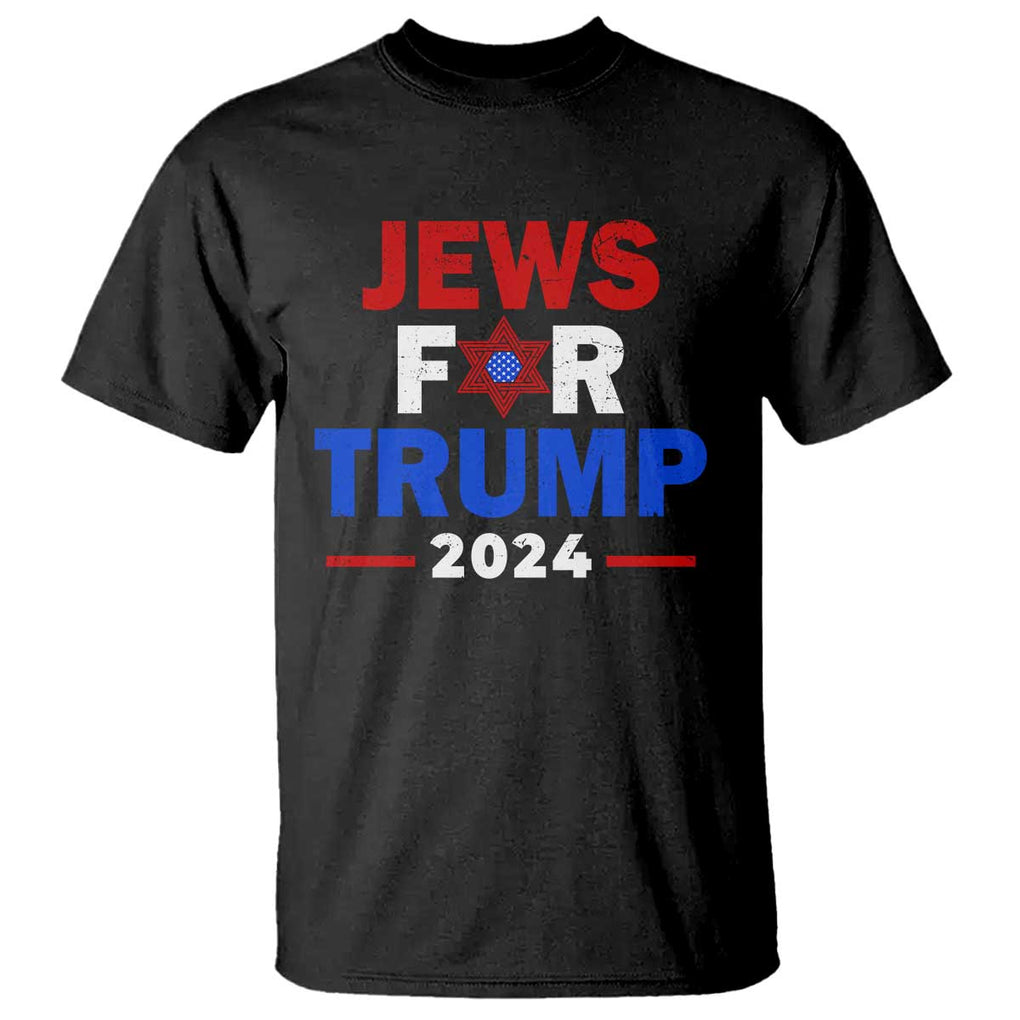 Jews for Trump 2024 T Shirt Hebrew Trump Supporter Star of David TS11 Black Print Your Wear