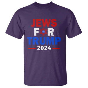 Jews for Trump 2024 T Shirt Hebrew Trump Supporter Star of David TS11 Purple Print Your Wear